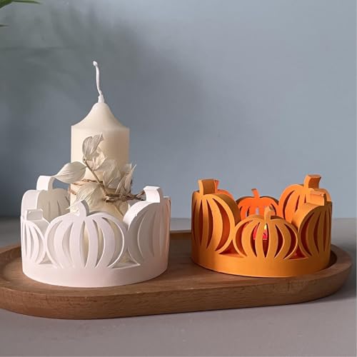 Silikonformen Gießformen Herbst Kürbis, 3D Silikonform Herbst Kürbis Silikonform Kerzenhalter Gießformen Silikon Silikonformen kürbisse Gipsformen zum Gießen Gießform Kerzenhalter (A) von Nexoria