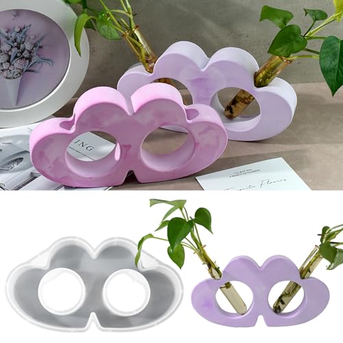 Silikonformen Gießformen Herz, 2 Stück Herz Silikonform Vase mit 2 Reagenzgläsern Gießformen Silikon Gießform Herz Vase Epoxidharz Formen Silikonform Weihnachten für DIY Handwerk (A) von Nexoria