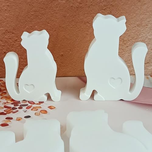 Silikonformen Gießformen Katze, 3 Stück Katze Silikonform Tier Gießformen Silikon Katzen Gipsformen zum Gießen Gießformen Katze Silikon Gießform Kerzenform für Kerzen Gips (B) von Nexoria