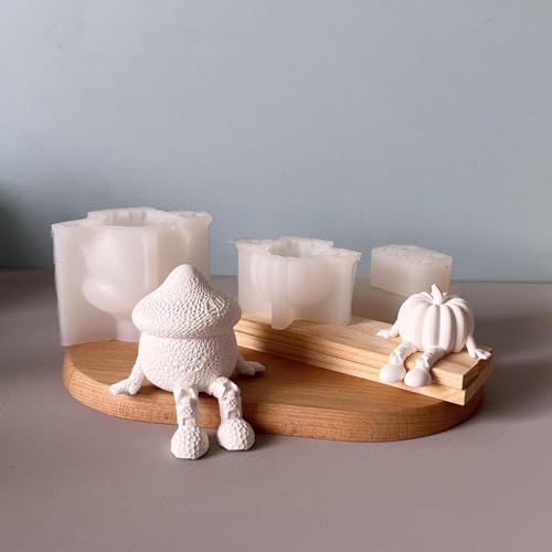Silikonformen Gießformen Kürbis, 3D Kürbis Silikonform Halloween Silikonform Kürbis Figur Gips zum Gießen Herbst Deko Kürbis Figur Gießformen Silikon Herbst Epoxidharz Formen für Handwerk (C) von Nexoria