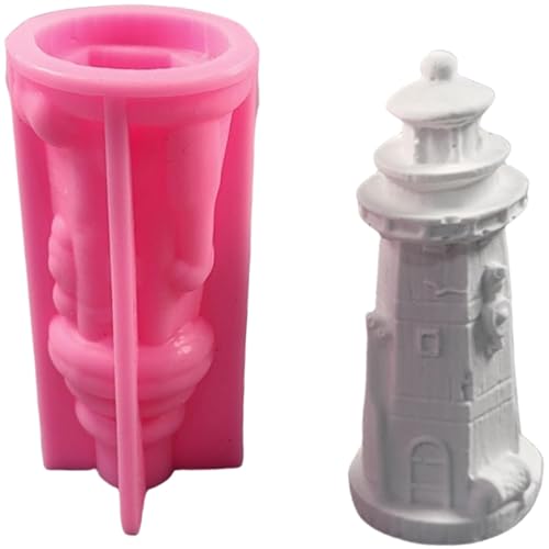 Silikonformen Gießformen Leuchtturm, 3D Silikonform Leuchtturm Gießformen Silikon Leuchtturm Gipsformen zum Gießen Gießform Leuchtturm Kerzen Formen Silikon Silikonform Soomer für Handwerk (B) von Nexoria