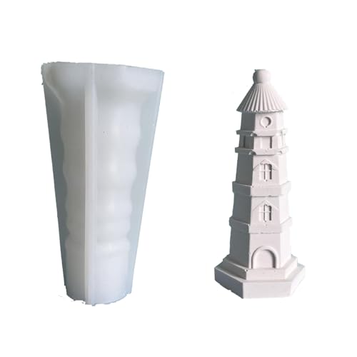 Silikonformen Gießformen Leuchtturm, 3D Silikonform Leuchtturm Gießformen Silikon Leuchtturm Gipsformen zum Gießen Gießform Leuchtturm Kerzen Formen Silikon Silikonform Soomer für Handwerk (C) von Nexoria
