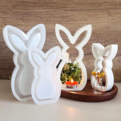 Silikonformen Gießformen Ostern, 2 Stück Osterhase Silikonform Ostern Silikonform Hase Silikonformen Gipsformen Ostern Gießform Hase Giess formen Silikon Frühling von Nexoria