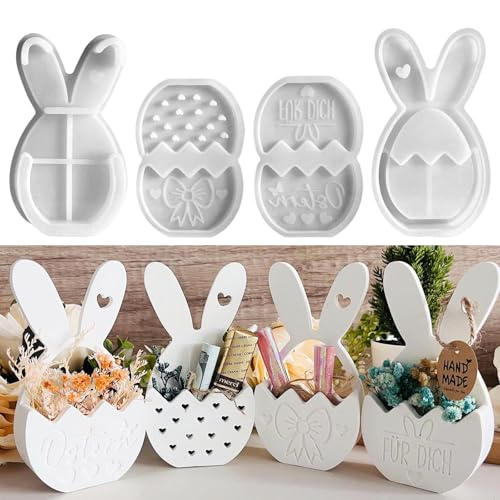 Silikonformen Gießformen Ostern, 2 Stück Osterhase Silikonform Ostern Gießformen Silikon Ostern Silikonform Hase Gipsformen zum Gießen Ostern Giessform Ostern für Ostern Frühling (M) von Nexoria
