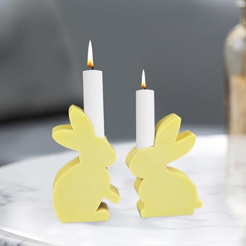 Silikonformen Gießformen Ostern, Kaninchen silikonform kerzenhalter gießform kerzenhalter Osterhase silikon gießform kerzenhalter kerzenhalter gießform silikonform Ostern für Handwerk, 2pcs von Nexoria