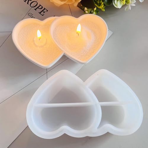Silikonformen Gießformen Tablett, Herz Silikonform Tablett Silikonform Herz Gipsform zum Gießen Gießformen Silikon Frühling Silikon form Schale für DIY Handwerk,C von Nexoria