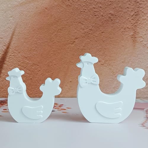 Silikonformen Gießformen Tier, 2 Stück Silikonform Huhn mit Schleife Gießformen Silikon Huhn Gipsform zum Gießen Tier Kerzenformen zum Gießen Gießform Frühling Weihnachten für Gips Kerzen (A) von Nexoria