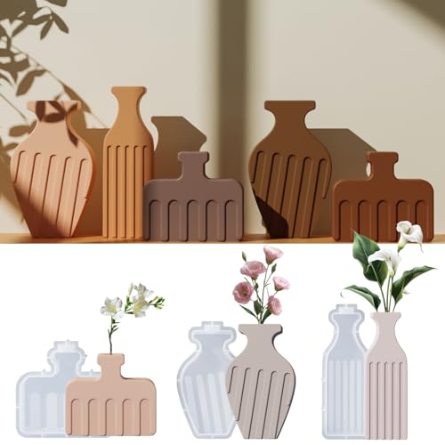 Silikonformen Gießformen Vase, 3 Stück Silikonform Vase Silikonform Frühling Vaseform Gießformen Silikon Gießform Vase Epoxidharz Formen Blumenvase Gipsformen zum Gießen Frühling für DIY Handwerk (A) Silikonformen Gießformen Vase, 3 Stück Silikonform Vase Silikonform Frühling Vaseform Gießformen Silikon Gießform Vase Epoxidharz Formen Blumenvase Gipsformen zum Gießen Frühling für DIY Handwerk (A) von Nexoria