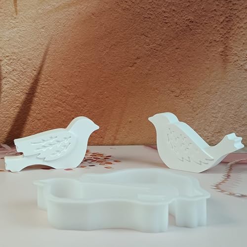 Silikonformen Gießformen Vogel, 2 Stück Eule Silikonform Tier Gießform Vogel Gipsformen zum Gießen Vogel Gießformen Silikon Eule Silikon Gießform Kerzenform für Kerzen Gips (A) von Nexoria