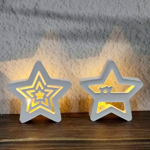 Silikonformen Gießformen Weihnachten, 2 Stück 3D Silikonform Stern Weihnachten Gießformen Silikon Sterne Gipsform zum Gießen Gießform Weihnachten Sterne Kerzenformen für DIY Gips Kerzen (A) von Nexoria