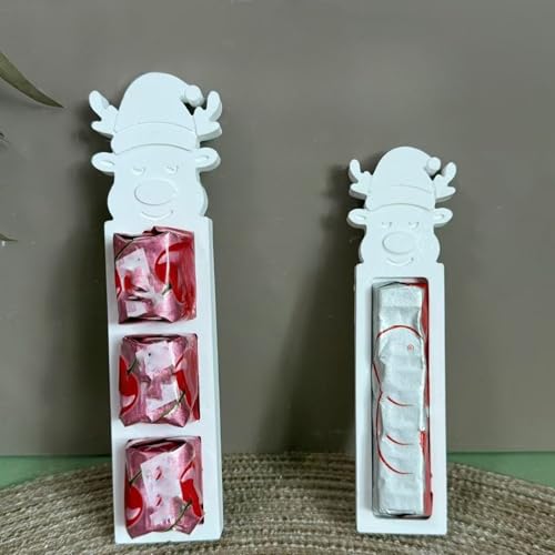 Silikonformen Gießformen Weihnachten, 2 Stück Elch Silikonform Weihnachten Geldgeschenk Gießformen Silikon Weihnachten Gießform Elch Gips zum Gießen Pralinenschachtel Geldgeschenk für Kerzen Gips (A) von Nexoria