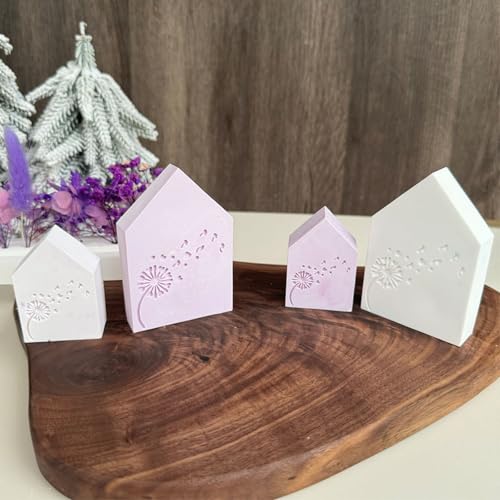 Silikonformen Gießformen Weihnachten, 2 Stück Silikonform Weihnachten Haus Silikonform Häuser Gips zum Gießen Gießformen Silikon Weihnachten Gießform Haus für Handwerk (A) von Nexoria
