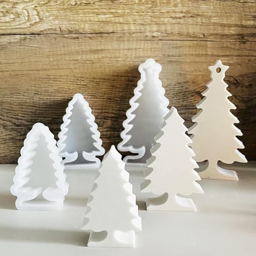 Silikonformen Gießformen Weihnachten, 3 Stück Silikonform Weihnachten Weihnachtsbaum Gießformen Silikon Weihnachten Silikonform Tannenbaum Gips zum Gießen Gießform Tannenbaum (B) von Nexoria