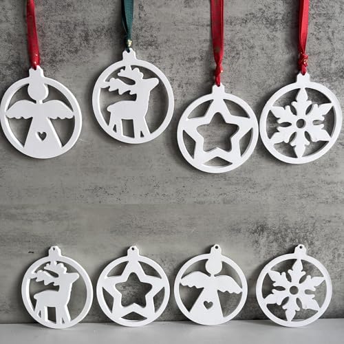 Silikonformen Gießformen Weihnachten, 5 Stück 3D Silikonform Weihnachten Anhänger Rund Glocken Silikonform Anhänger mit Stern Engel Gipsformen zum Gießen Epoxidharz Formen (A) von Nexoria
