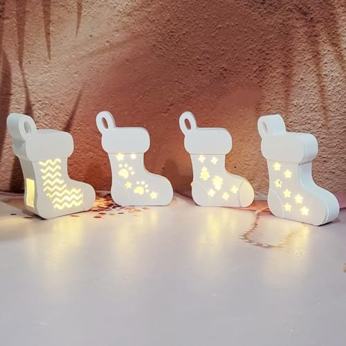 Silikonformen Gießformen Weihnachten, 5 Stück Silikonform Weihnachtssocken Silikonform Weihnachten Socken Schneemann Gipsform zum Gießen Gießformen Silikon Weihnachten für 3D-Licht (A) von Nexoria