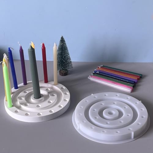 Silikonformen Gießformen Weihnachten, Adventskalender Silikonform Weihnachten Kerzenhalter Rund Gießform Kerzenhalter Gießformen Silikon Weihnachten Gießform Adventskalender für DIY Handwerk (A) von Nexoria