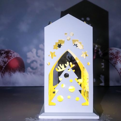 Silikonformen Gießformen Weihnachten, Silikonform Kerzenhalter Silikonform Weihnachten Tannenbaum Gießformen Silikon Elch Gips Zum Gießen Gießform Kerzenhalter mit Elch Baum für Teelichthalter (C) von Nexoria
