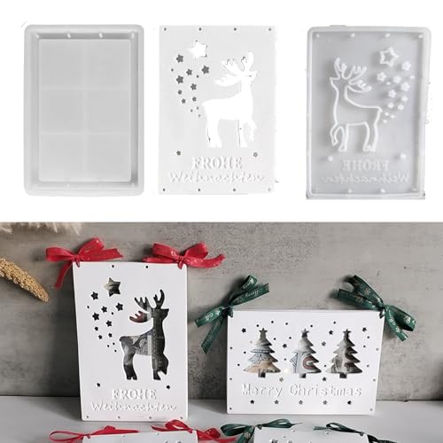 Silikonformen Gießformen Weihnachten, Silikonform Weihnachten Geldgeschenk Gießformen Silikon Weihnachten Baum Elch Gipsformen zum Gießen Gießform Geldgeschenk für Handwerk (B) von Nexoria