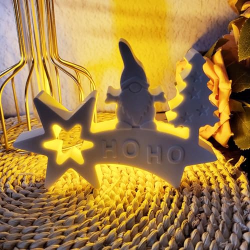 Silikonformen Gießformen Weihnachten, Silikonform Weihnachten Schneemann Gießformen Silikon weihnachten Silikonform Schneemann mit Stern Baum Gips zum Gießen für Handwerk (B) von Nexoria