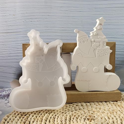 Silikonformen Gießformen Weihnachten, Silikonform Weihnachten Schneemann Gießformen Silikon weihnachten Silikonform Schneemann mit Stern Baum Gips zum Gießen für Handwerk (C) von Nexoria