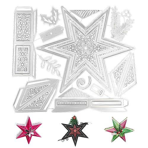 Stern Stanzschablonen, 3D Stanzschablonen Weihnachten Metall Prägeschablonen Stanzformen Schablonen Geschnittene Schablonen Für Weihnachtskarten Scrapbooking Deko von Nexoria