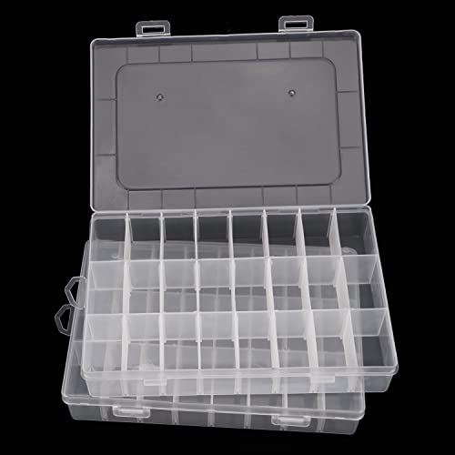 Nextexplore Kunststoff-Organizer-Box mit 24 Fächern, Aufbewahrungsbox mit verstellbaren Trennwänden für Perlen, Schmuck, Angelzubehör, transparent, 2 Stück Nextexplore Kunststoff-Organizer-Box mit 24 Fächern, Aufbewahrungsbox mit verstellbaren Trennwänden für Perlen, Schmuck, Angelzubehör, transparent, 2 Stück von Nextexplore