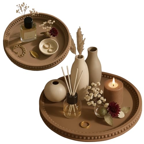Nexum 2 STK Silikonformen Gießformen 25cm & 17cm Runden Tablett Silikon Gießformen Serviertablett Groß Raysin Plaster Epoxidharz Gussform für DIY Dekoteller, Servierbrett Nexum 2 STK Silikonformen Gießformen 25cm & 17cm Runden Tablett Silikon Gießformen Serviertablett Groß Raysin Plaster Epoxidharz Gussform für DIY Dekoteller, Servierbrett von Nexum