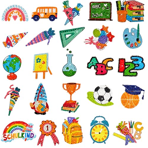 Nexum 25pcs Diamond Painting Sticker Aufkleber DIY Set Klein Diamond Painting Kinder Deko Einschulung Junge Mädchen 2025 Schulkind Bastelset Deko Nexum 25pcs Diamond Painting Sticker Aufkleber DIY Set Klein Diamond Painting Kinder Deko Einschulung Junge Mädchen 2025 Schulkind Bastelset Deko von Nexum