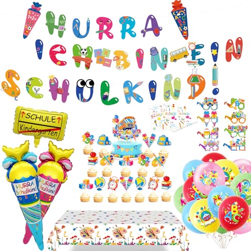 Nexum Einschulung Deko Junge Mädchen 2025 Set Schulkind Girlande Einschulung Banner Wimpel Kuchen Deko Schulanfang Dekoration Schulkind Partybrillen Tortendeko servietten Tischdecke Nexum Einschulung Deko Junge Mädchen 2025 Set Schulkind Girlande Einschulung Banner Wimpel Kuchen Deko Schulanfang Dekoration Schulkind Partybrillen Tortendeko servietten Tischdecke von Nexum