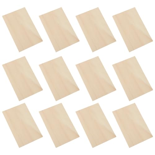 Lindenblatt - unfertiges Lindenhandwerk, Holzquadratpaneele | Feine rechteckige Tileul Blatt, 12 quadratische Holzbretter für Architekturmodelle, Haus, Flugzeug von Nexusectar