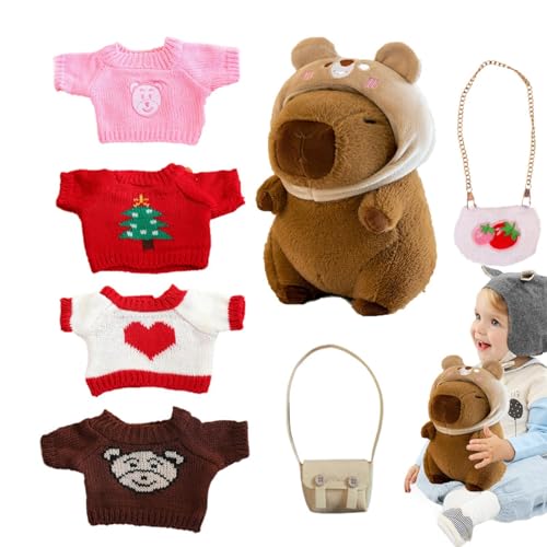 Nexusectar Capybara Ausgestopftes Tier Mit Kleidung | Cartoon Animal Plushy, Niedliche Capybara Stoffed Tierspielzeug Dress -up Cartoon Puppe Mit Pullovertasche Hut Für Wohnkultur Nexusectar Capybara Ausgestopftes Tier Mit Kleidung | Cartoon Animal Plushy, Niedliche Capybara Stoffed Tierspielzeug Dress -up Cartoon Puppe Mit Pullovertasche Hut Für Wohnkultur von Nexusectar