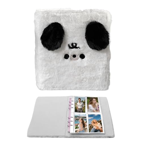Nexusectar Fotoalbum Buch | Plüsch Hunde Cover Fotoalbum Ordner,Weiche Aufbewahrungsringe Verstellbare Organisation - Für Reisen Familie Hochzeit Baby Kinder Mädchen von Nexusectar