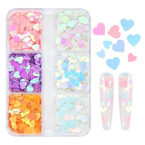Nexusectar Nagel Glitzer Flocken - 6 Grids Valentinstag Herz Glitzer Applikationen - Konfetti Maniküre Kunst Japanische Acryl Deko Für Hochzeit Festival Valentinstag Nexusectar Nagel Glitzer Flocken - 6 Grids Valentinstag Herz Glitzer Applikationen - Konfetti Maniküre Kunst Japanische Acryl Deko Für Hochzeit Festival Valentinstag von Nexusectar