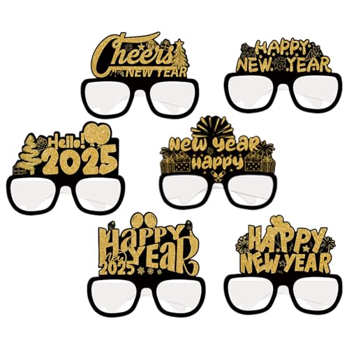 Papiergläser für Silvesterabend - Silvester-Gläser, 2025 Papiergläser | 6 x dekorative Brillengläser für Feiertage, unverwechselbares Design Papiergläser für Silvesterabend - Silvester-Gläser, 2025 Papiergläser | 6 x dekorative Brillengläser für Feiertage, unverwechselbares Design von Nexusectar