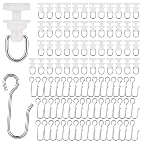 100 Stück Gardinengleiter für Schienen, 50 Gardinengleiter und 50 Metall Curtain Hooks Gardinenröllchen für Schiene für Alle Standardschienen, Vorhanggleiter, Duschvorhang Haken 100 Stück Gardinengleiter für Schienen, 50 Gardinengleiter und 50 Metall Curtain Hooks Gardinenröllchen für Schiene für Alle Standardschienen, Vorhanggleiter, Duschvorhang Haken von Neyauo