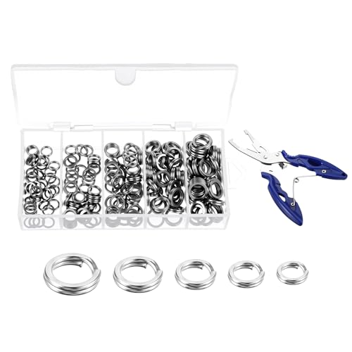 200 Stück Kleine Schlüsselringe Silber Schlusselring Edelstahl mit Doppelschlaufen Schlüssel ring mit Zange für Schmuck Halsketten Armbänder Ohrringe Basteln(5mm,6mm,7mm,8mm,9mm) von Neyauo