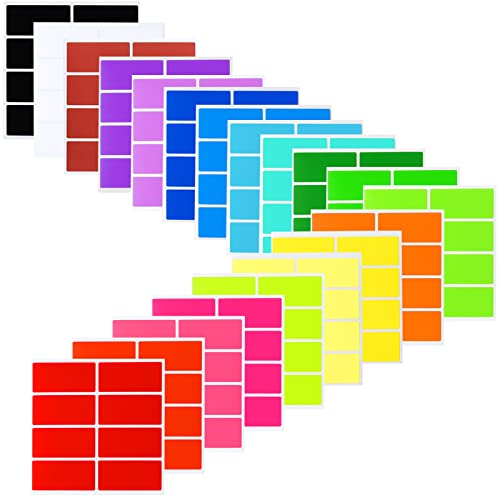 20 Farben 160 Stück Rechteckig Kodierung Farbetiketten 1,57 x 0,75 Zoll Sortiert Bunt Aufkleber Viereckig Etiketten Selbstklebend Einfarbig Etiketten für Inventar Dokument Organisieren von Nezyo