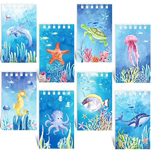 Nezyo 24er Pack Mini Ozeantiere Notizbücher Kinder Notizbuch Unter Meer Party Geschenk Set Meerestier Spiraltaschen Notizblöcke Unterwasserwelt Notizbücher für Klassenzimmer Belohnungen Zubehör von Nezyo