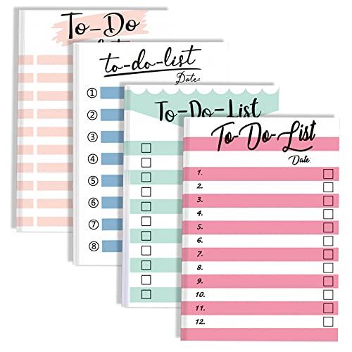 4 Packungen To Do List Planer Klebrig Notizblöcke 200 Blatt 4 x 6 Zoll Gestreifte Planer Notizen Lebensmittel Erinnerungen Auflisten für Arbeitsplaner Akademischer Planer von Nezyo