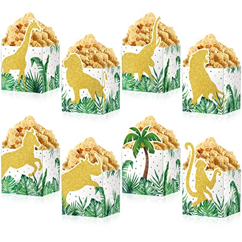 Nezyo 32 Stück Safari Party Mitgebsel, Dschungel Safari Popcorn Snack Boxen Safari Cartoon Tier Popcorn Schachtel für Dschungel Party Kinder Geburtstag Baby Shower Party Zubehör Dekoration von Nezyo