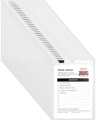Nezyo 50 Stück trocken abwischbare Kunststoffhüllen für Arbeitskarten, Ladenhalter, Bestelltaschen, transparente Hüllen, Tickets, Ordner, Kunststoffhüllen für Papier, Lehrerbedarf für Klassenzimmer von Nezyo