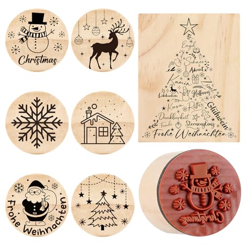 Nezyo 7 Stück Stempel Groß Set Weihnachten Holzstempel Frohe Weihnachten Briefmarke Motivstempel Textilstempel Stempel für Weihnachtskarten Adventskalender Lettering Scrapbooking Nezyo 7 Stück Stempel Groß Set Weihnachten Holzstempel Frohe Weihnachten Briefmarke Motivstempel Textilstempel Stempel für Weihnachtskarten Adventskalender Lettering Scrapbooking von Nezyo