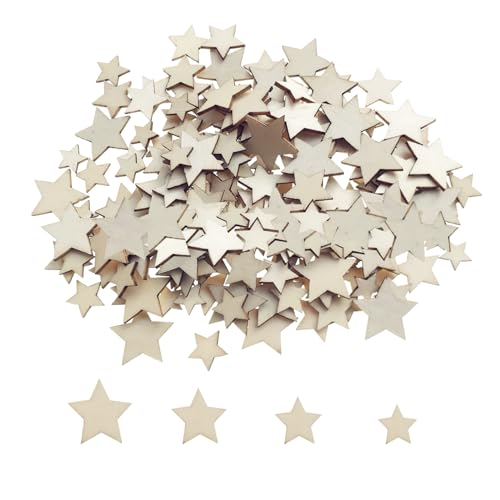 200 Stück Holzsterne, verschiedene Größen, Sternform, Verzierung 10/12/15/20 mm, Mini-Blanko-Holz-Sternscheiben für Weihnachten, Hochzeit, Party, Scrapbooking, DIY-Dekoration 200 Stück Holzsterne, verschiedene Größen, Sternform, Verzierung 10/12/15/20 mm, Mini-Blanko-Holz-Sternscheiben für Weihnachten, Hochzeit, Party, Scrapbooking, DIY-Dekoration von Nhemeylp