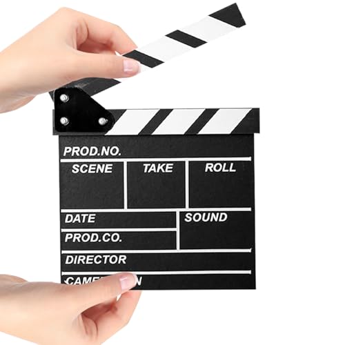 Klapperboard aus Holz, Regisseur-Film/TV-Clapperboard, Stil Schindel-Requisite, Filmrequisiten, Zubehör, schwarz von Nhemeylp