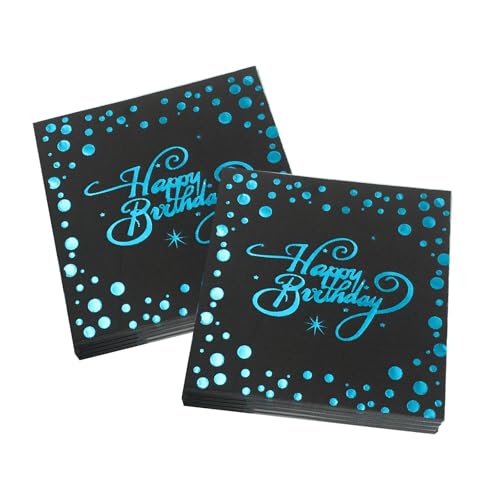 40 Stück Servietten Schwarz Blau servietten Geburtstag Party Feier Herren Frauen Tischdeko Geburtstag 33×33cm, 2-lagig 40 Stück Servietten Schwarz Blau servietten Geburtstag Party Feier Herren Frauen Tischdeko Geburtstag 33×33cm, 2-lagig von Nhgkju