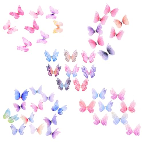 50 Stück Bunte Schmetterling Dekomaterialien Doppellagig Mit Akrylstein Organza Schmetterling Deko Schmetterlinge Zum Basteln Geburtstag Diy Kostüm Scrapbook Wand, 3cm 50 Stück Bunte Schmetterling Dekomaterialien Doppellagig Mit Akrylstein Organza Schmetterling Deko Schmetterlinge Zum Basteln Geburtstag Diy Kostüm Scrapbook Wand, 3cm von Nhgkju