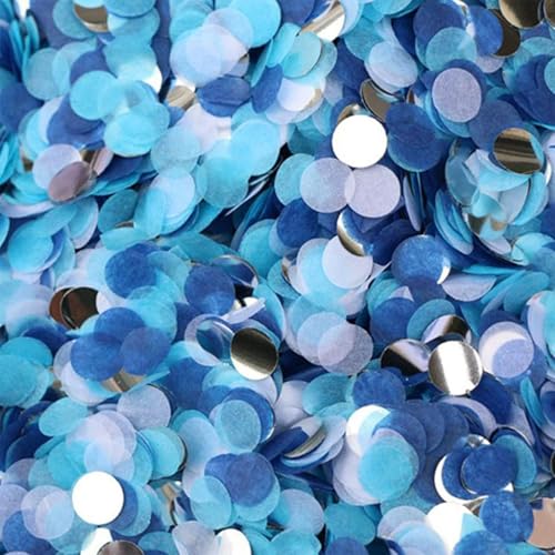 50g Konfetti Blau Hochzeit Geburtstag Mehrfarbig 7500 Stück Streudeko Party Happy Birthday Konfetti Papier für Luftballons Geschenkbox 2,5cm Runde von Nhgkju