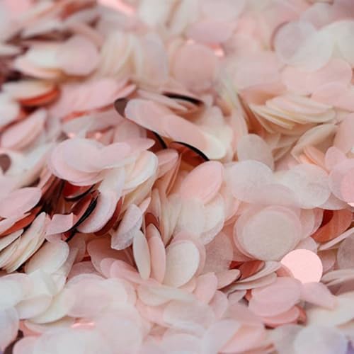 50g Konfetti Rosa Hochzeit Geburtstag Mehrfarbig 7500 Stück Streudeko Party Happy Birthday Konfetti Papier für Luftballons Geschenkbox 2,5cm Runde (Rosegold) von Nhgkju