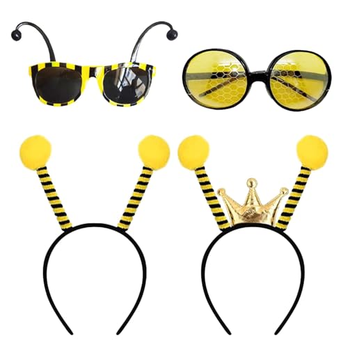 Nhgkju 4pcs Biene Stirnband Brille Zubehör Set Karneval Cosplay Party von Nhgkju