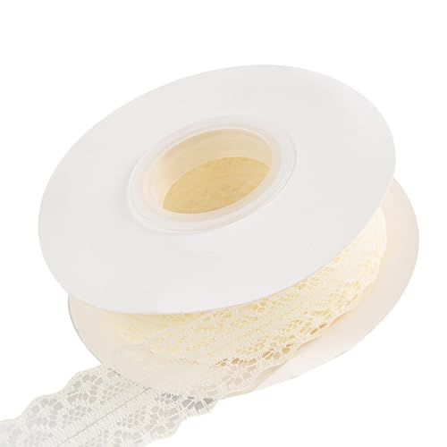 Nhgkju Spitzenband - 25 Yard (3cm Breite) - Perforiertes Spitzenband aus Polyester - Ideales Zierband für Hochzeiten, Geschenkverpackungen, Dekorationen & DIY (beige) von Nhgkju